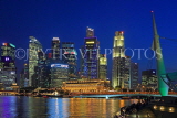 SINGAPORE, Marina Bay, and Singapore skyline, at night, SIN1391JPL