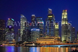 SINGAPORE, Marina Bay, and Singapore skyline, at night, SIN1393JPL