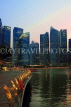 SINGAPORE, Marina Bay, and Singapore skyline at dusk, SIN1162JPL