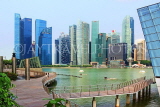 SINGAPORE, Marina Bay promenade, and Singapore skyline, SIN1281JPL
