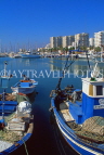 SPAIN, Andalucia, Costa Del Sol, ESTEPONA, fishing boats, town in background, SPN812JPL