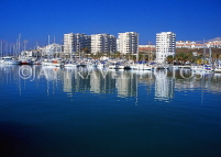 SPAIN, Andalucia, Costa Del Sol, ESTEPONA, town centre and marina, view from sea, SPN751JPL
