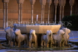 SPAIN, Andalucia, GRANADA, Alhambra Palace, Lion Court and Fountain, SPN15JPL