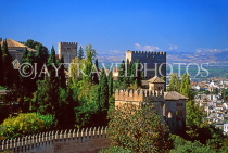 SPAIN, Andalucia, GRANADA, Alhambra Palace, view from Generalife Gardens, SPN27JPL