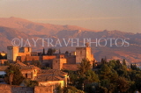 SPAIN, Andalucia, GRANADA, Alhambra Palace and Sierra Nevada mountains, sunset, SPN855JPL