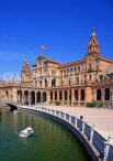 SPAIN, Andalucia, SEVILLE, Plaza De Espana, 1920's architecture, and boating lake, SPN703JPL