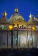 SPAIN, Aragon, ZARAGOZA, Cathedral Pilar (night view), SPN407JPL