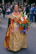 SPAIN, Aragon, ZARAGOZA, Pilar Festival parade, woman in traditional dress, SPN417JPL