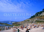 SPAIN, Galicia, beach with holidaymakers, near Vigo, SPN499JPL