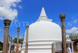 SRI LANKA, Anuradhapura, Lankarama dagaba (stupa), and ancient stone pillars, SLK5478JPL