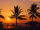 SRI LANKA, Colombo, Galle Face Hotel grounds, sunset and coconut trees, SLK1552JPL