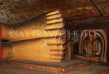 SRI LANKA, Dambulla Cave Temple (Golden Temple), reclining Buddha statue (feet) in cave, SLK2779JPL