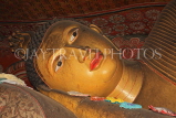 SRI LANKA, Dambulla Cave Temple (Golden Temple), reclining Buddha statue in cave, closeup, SLK2777JPL