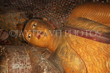 SRI LANKA, Dambulla Cave Temple (Golden Temple), reclining Buddha statue in cave, closeup, SLK2827JPL