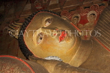 SRI LANKA, Dambulla Cave Temple (Golden Temple), reclining Buddha statue in cave, closeup, SLK2885JPL