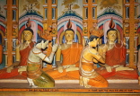 SRI LANKA, Dikwella, Wewurukannala Viharaya (temple), image house, statues, SLK4651JPL