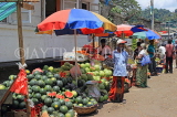 SRI LANKA, Kandy, Kandy Central Market, fruit stalls, Watemelons, SLK4020JPL