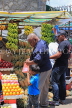 SRI LANKA, Kandy, Kandy Central Market, fruit stalls, and shoppers, SLK4023JPL