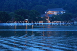 SRI LANKA, Kandy, Kandy Lake and Temple of the Tooth, night view, SLK3723JPL