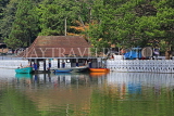 SRI LANKA, Kandy, Kandy Lake and boathouse, pier, SLK3615JPL