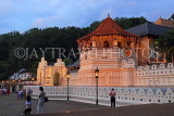 SRI LANKA, Kandy, Temple of the Tooth (Dalada Maligawa), illuminated, dusk view, SLK3396JPL