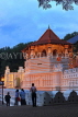 SRI LANKA, Kandy, Temple of the Tooth (Dalada Maligawa), illuminated, dusk view, SLK3398JPL