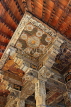 SRI LANKA, Kandy, Temple of the Tooth (Dalada Maligawa), main hall, roof carvings paintings, SLK3304JPL