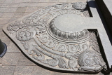 SRI LANKA, Kandy, Temple of the Tooth (Dalada Maligawa), moonstone carving, SLK3034JPL