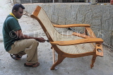 SRI LANKA, Kandy, hand made furniture, worker painting Planters Chair, SLK4045JPL