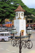 SRI LANKA, Kandy, town centre, Clock Tower, and street lamp, SLK3708JPL