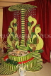 SRI LANKA, Kandy, traditional Kandyan Wedding, Poruwa (dais) decorations made from coconut leaves, SLK3669JPL