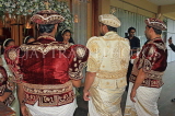 SRI LANKA, Kandy, traditional Kandyan Wedding, groom and entourage attire, SLK3987JPL