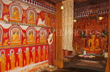 SRI LANKA, Kandy area, Asgiriya Monastery, Buddha statue and ancient paintings, SLK3212JPL
