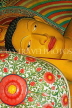 SRI LANKA, Kandy area, Asgiriya Monastery, large reclining Buddha in image house, closeup, SLK3198JPL