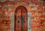 SRI LANKA, Kandy area, Degaldoruwa Cave Temple, ancient frescoes and door, SLK5801JPL