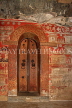 SRI LANKA, Kandy area, Degaldoruwa Cave Temple, ancient frescoes and door, SLK5803JPL
