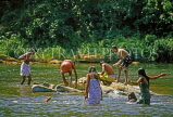 SRI LANKA, Kithulgala, rural scene, people bathing in river, SLK1978JPL 4000