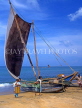 SRI LANKA, Negombo, catamaran (traditional fishing boat) going out to sea, SLK1614JPL