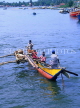 SRI LANKA, Negombo, catamaran (traditional fishing boat) in lagoon, SLK270JPL