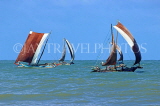 SRI LANKA, Negombo, catamarans with sail (traditional fishing boat) at sea, SLK5968JPL