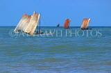 SRI LANKA, Negombo, catamarans with sail (traditional fishing boat) at sea, SLK6312JPL