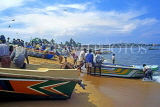 SRI LANKA, Negombo, fishing village, beach, and fishing boats just come in, SLK1723JPL