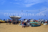 SRI LANKA, Negombo, fishing village, boats and bullock cart (for transporting catch), SLK2015JPL