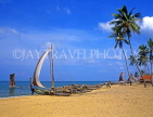 SRI LANKA, Negombo, fishing village and catamarans (traditional fishing boats), SLK1956JPL