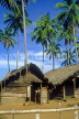 SRI LANKA, Negombo, fishing village houses, thatched roof (coconut branches), SLK1677JPL