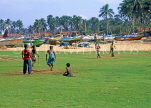 SRI LANKA, Negombo, fishing village scene, children playing cricket, SLK2062JPL