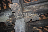 SRI LANKA, Pilimathalawa (nr Kandy), Embekke Devalaya, Drummers Hall, wood pillar carvings, SLK4103JPL