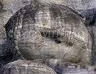 SRI LANKA, Polonnaruwa, Gal Vihare (stone temple), ganite reclining Buddha head, closeup, SLK2234JPL
