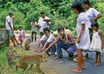 SRI LANKA, hill country, people feeding wild monkeys, SLK2148JPL