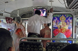 SRI LANKA, public transport, inside crowded bus, with TV entertainment, SLK4525JPL